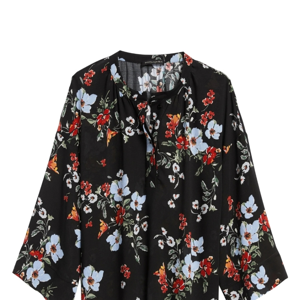 Banana Republic Print Popover Top 100% Viscose Ray
